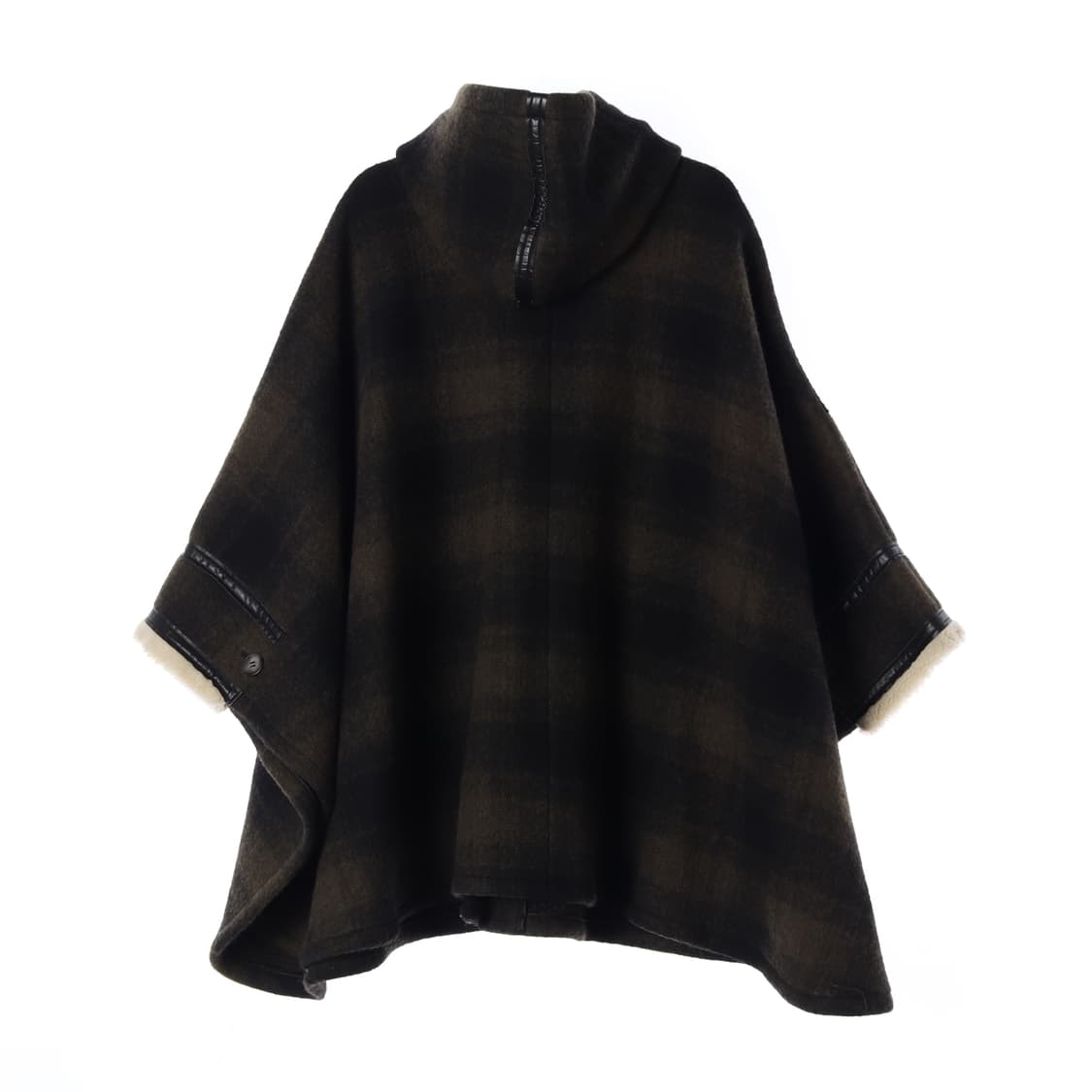 MM6 메종마르지엘라 카키 체크 후드 케이프 울 코트 S 상품이미지2