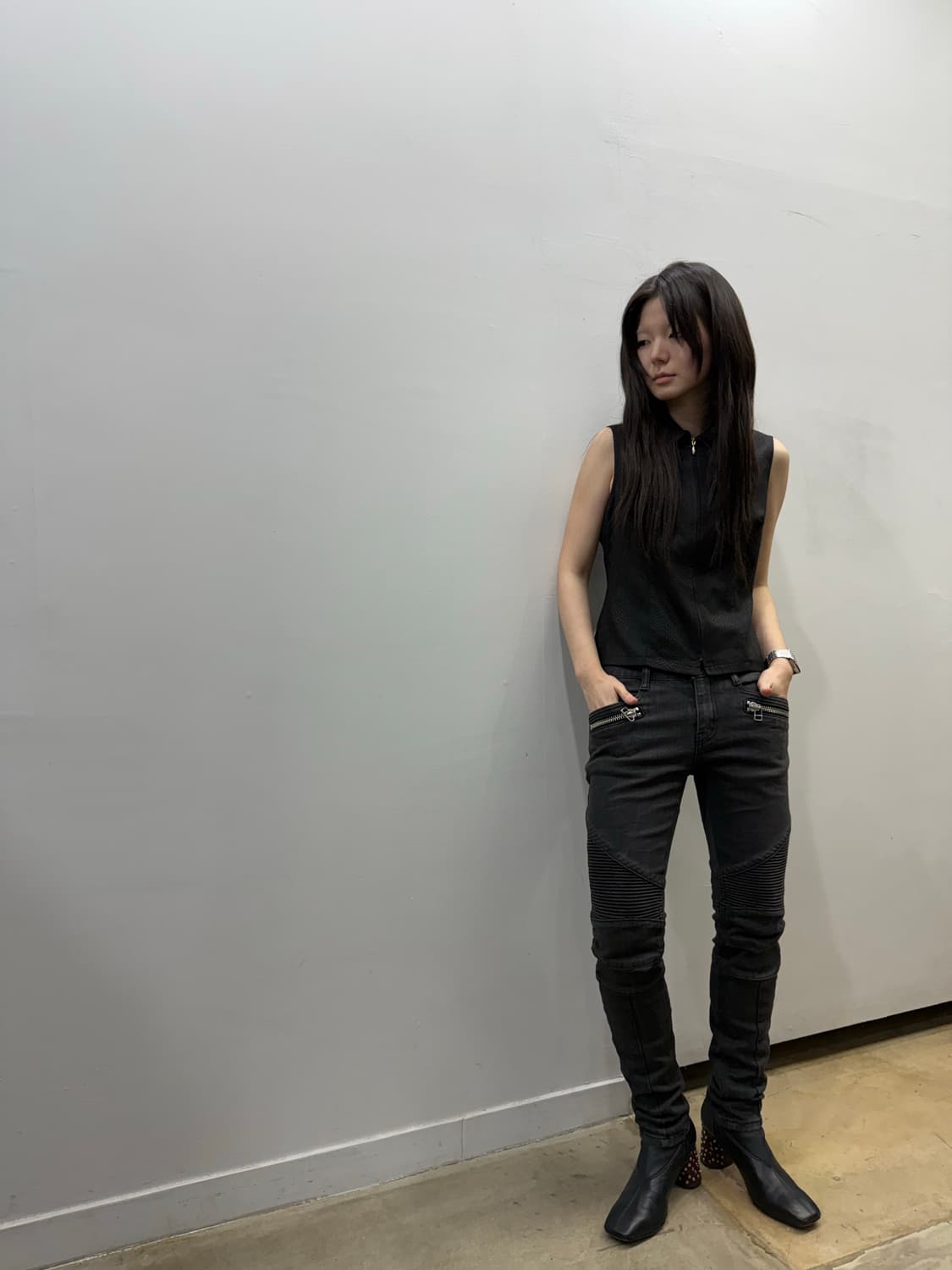 No i.D. 바이커 무드 슬림 데님진 상품이미지7