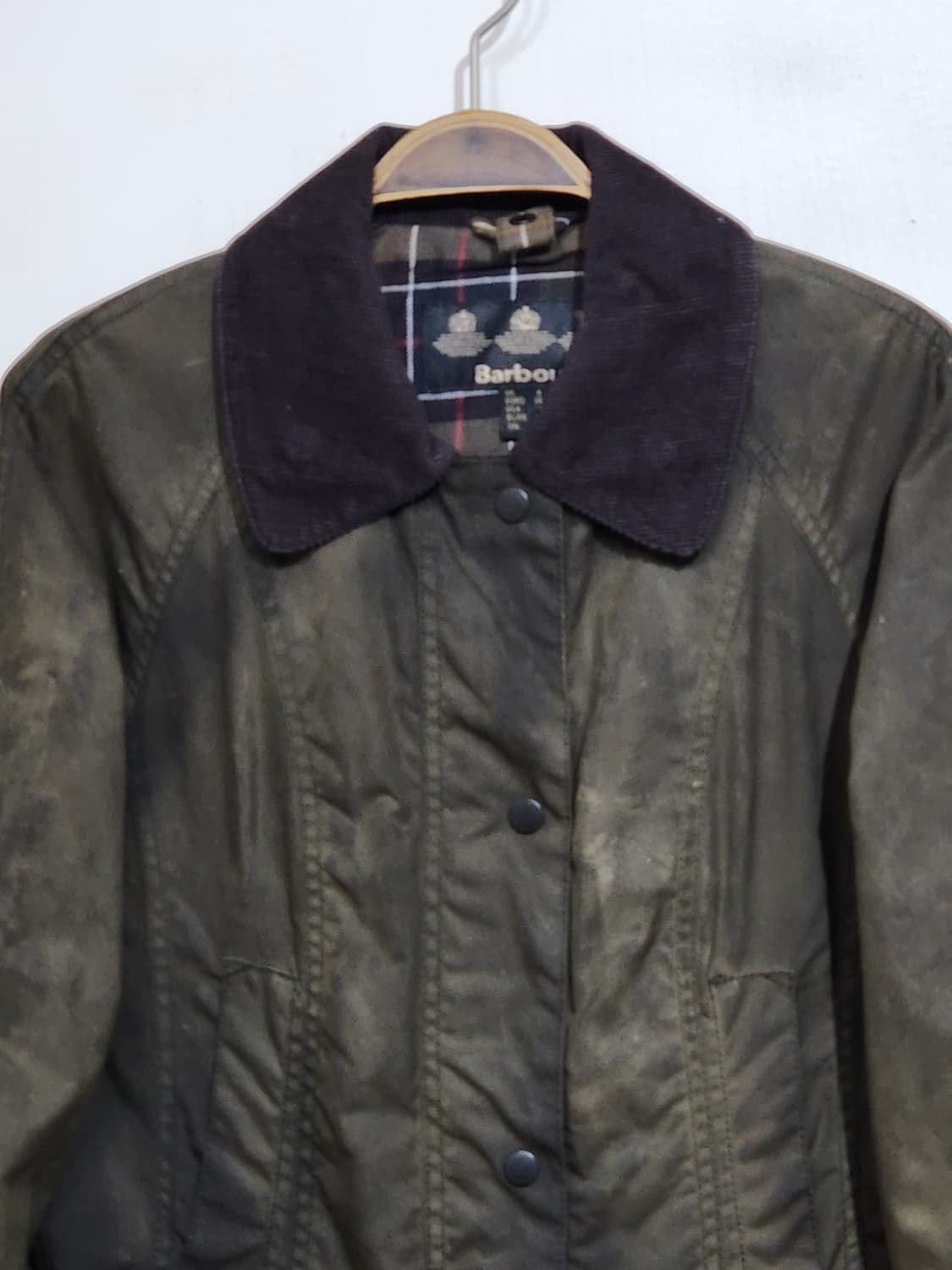 (S) 바버 왁스자켓 클래식비드넬 왁싱점퍼 매장판 코듀로이 카라넥  상품이미지2