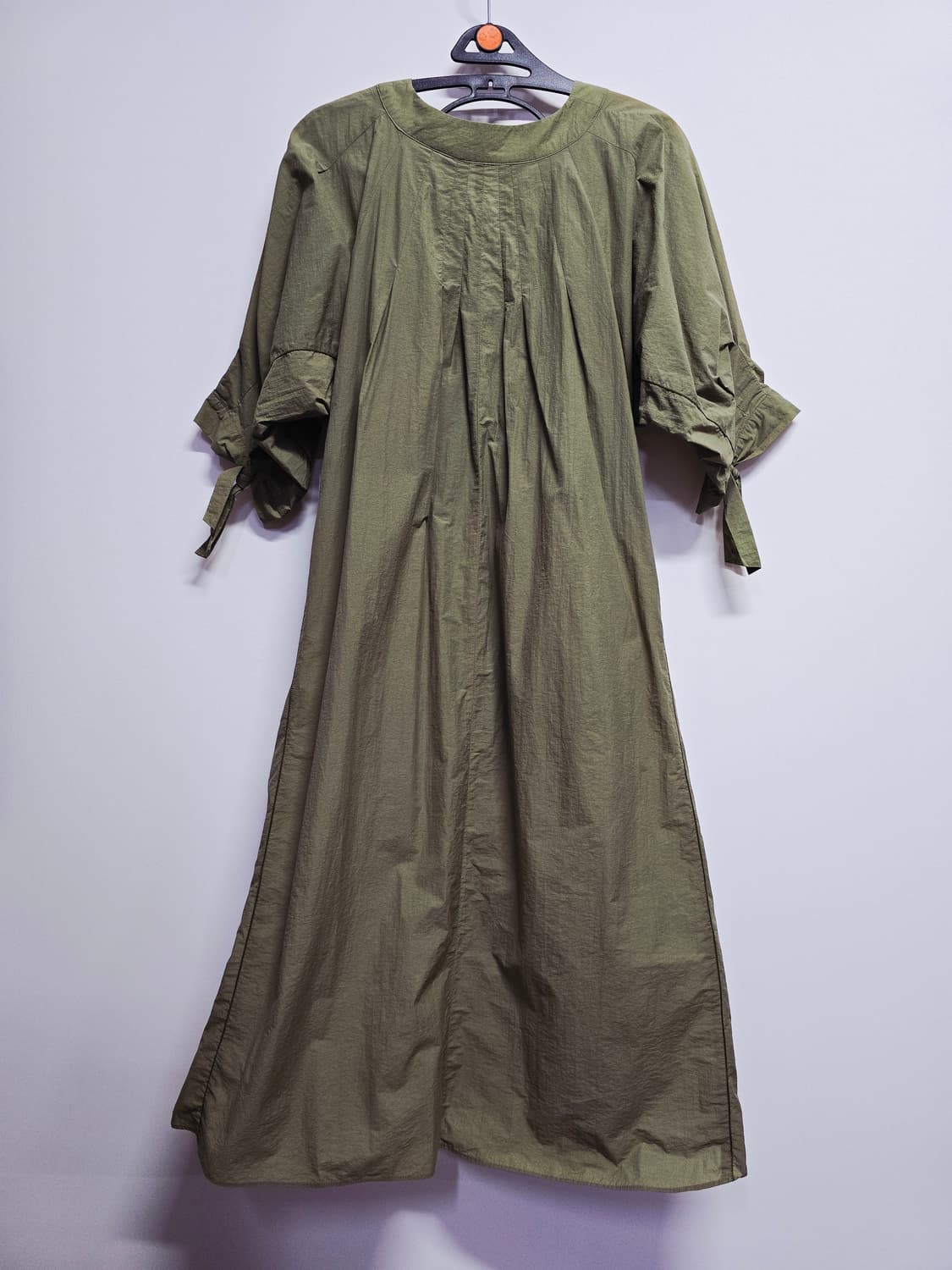 지컷 카키색 바스락 롱 원피스 상품이미지5