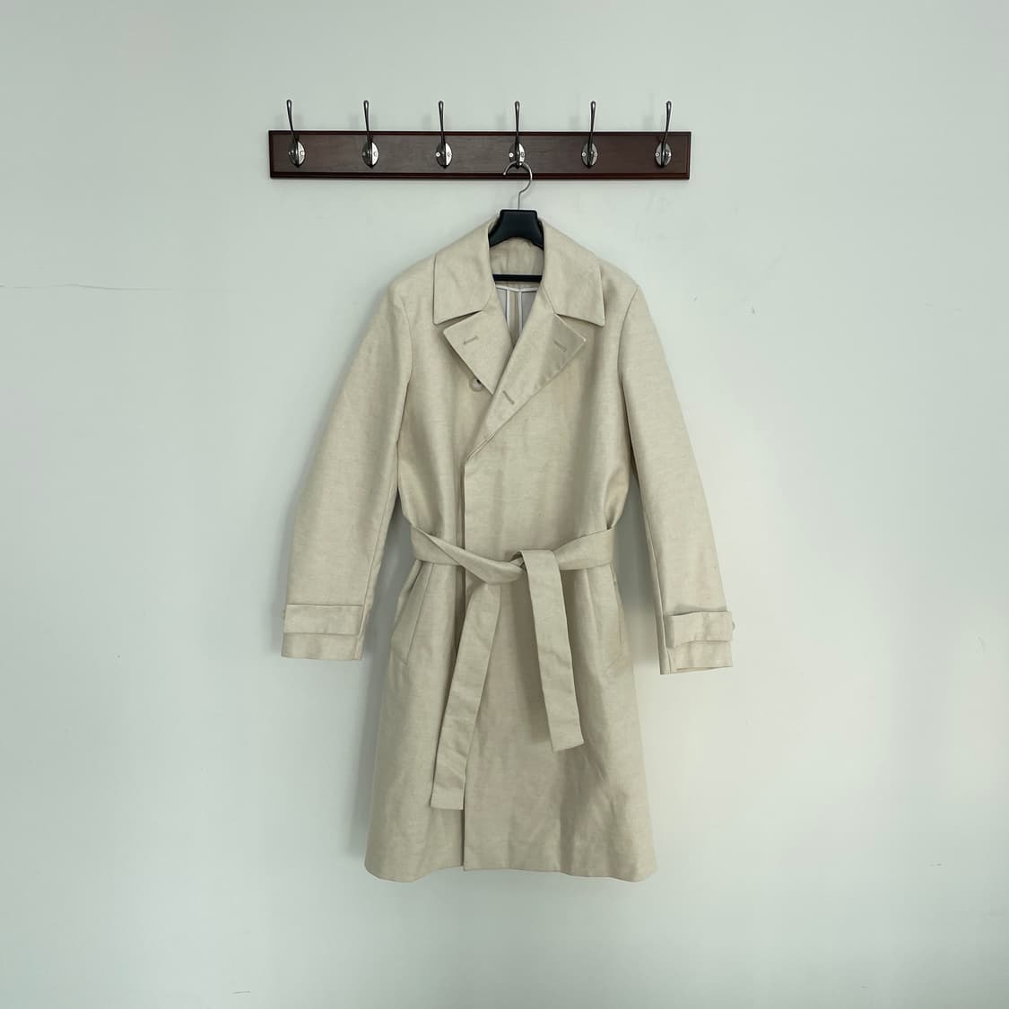 코스 아이보리 헤비 린넨 오버핏 코트 상품이미지1