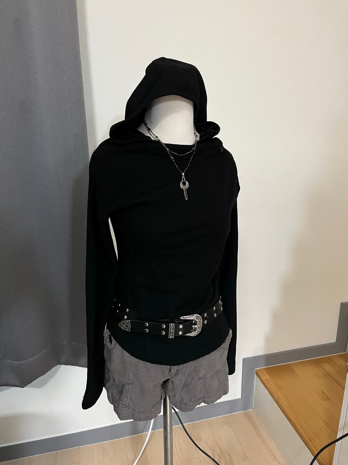 botton black hoodie 상품이미지2