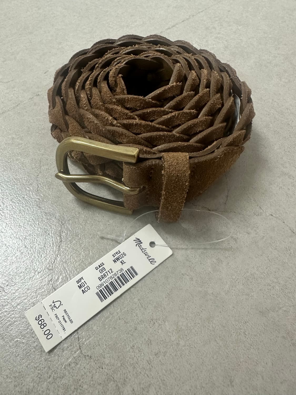 woven suede belt / aged cognac/ XL 상품이미지5