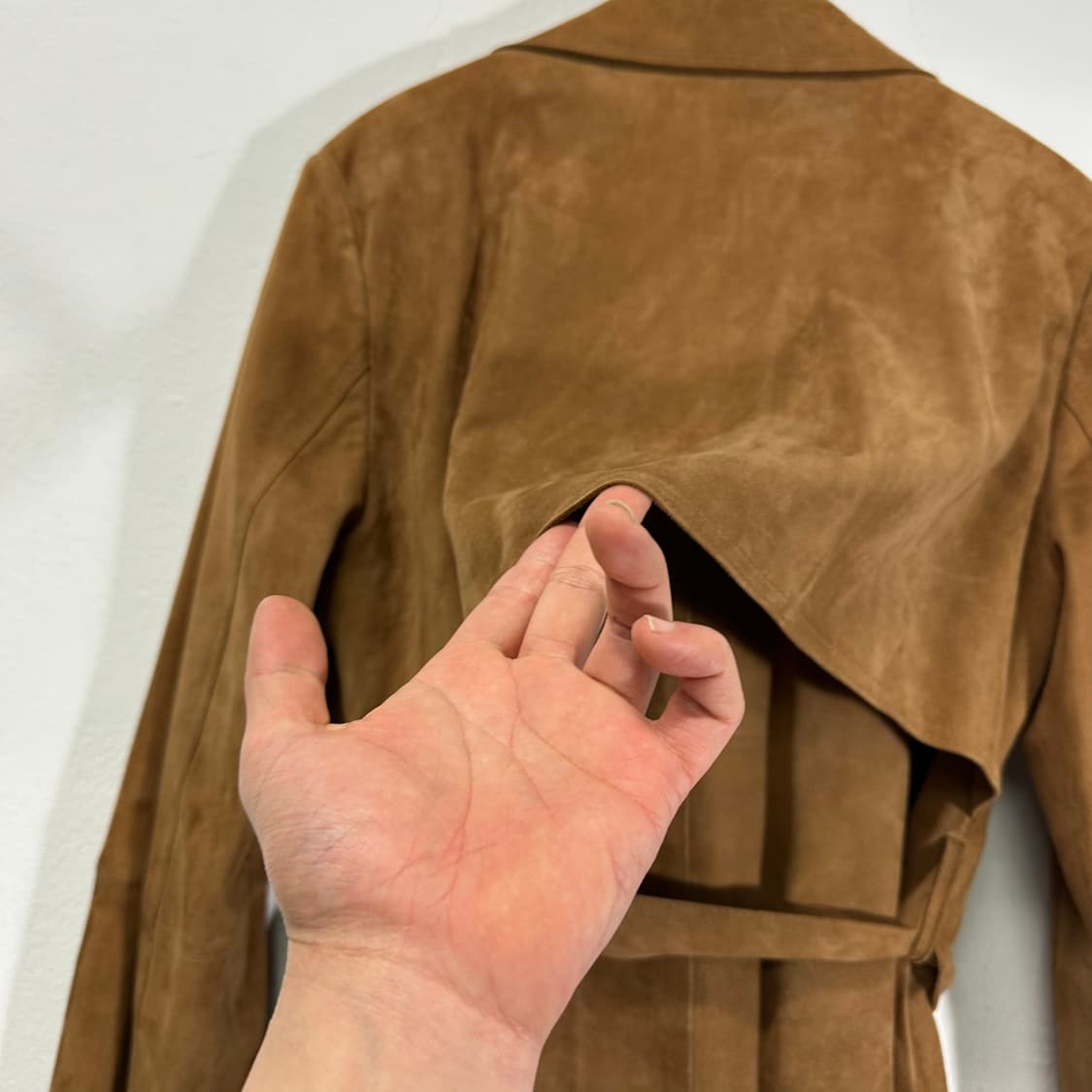 우먼FREE 질스튜어트 뉴욕 베이지 로브 염소가죽 스웨이드 코트 상품이미지6