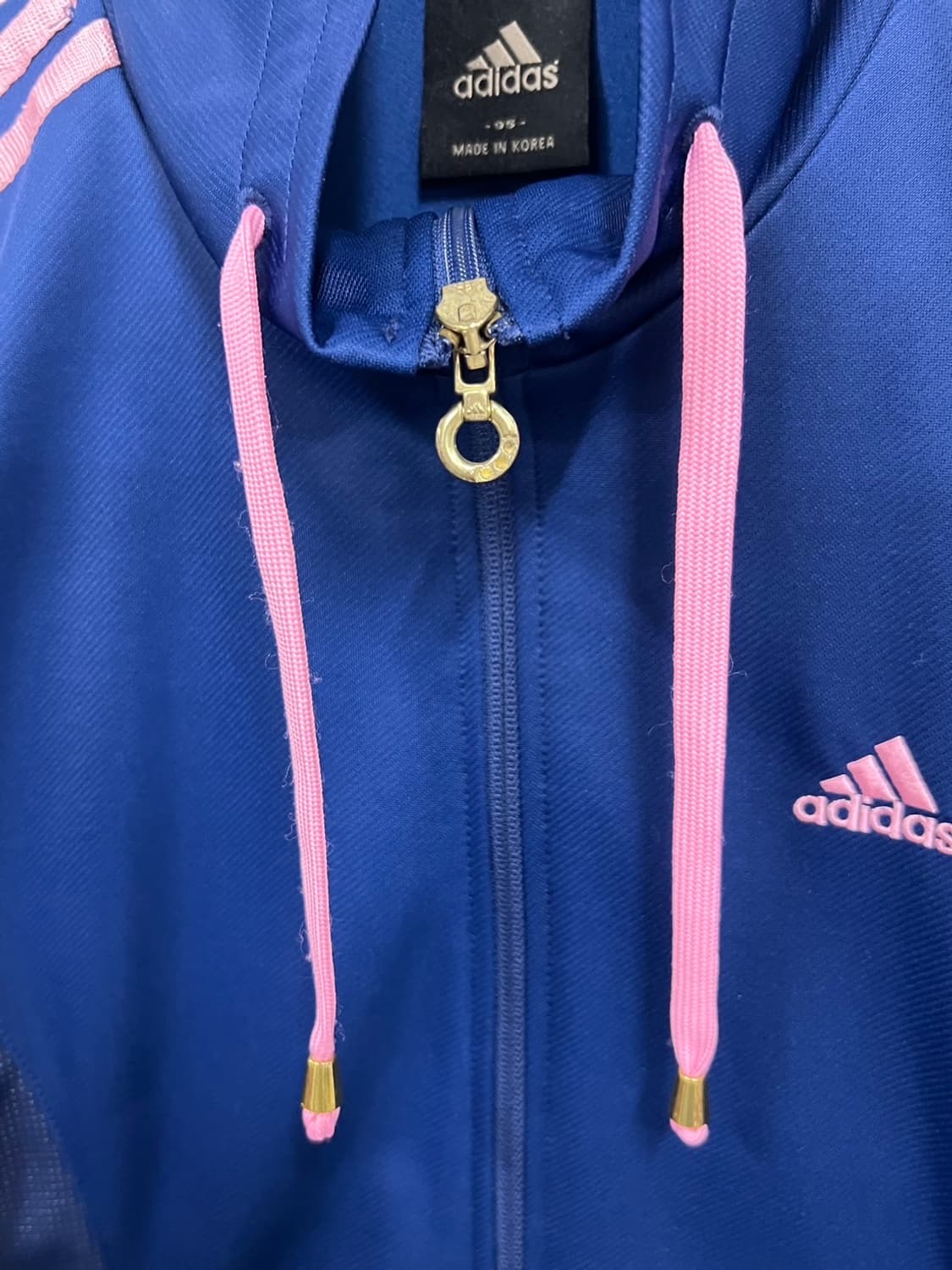 아디다스 네이비 핑크 삼선로고 트랙탑 져지 상품이미지4