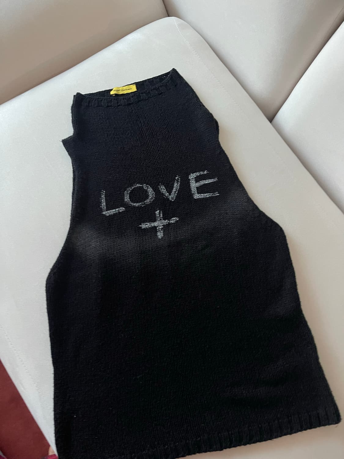 Angeli Martinero LOVE 여성 블랙 니트 베스트 상품이미지1