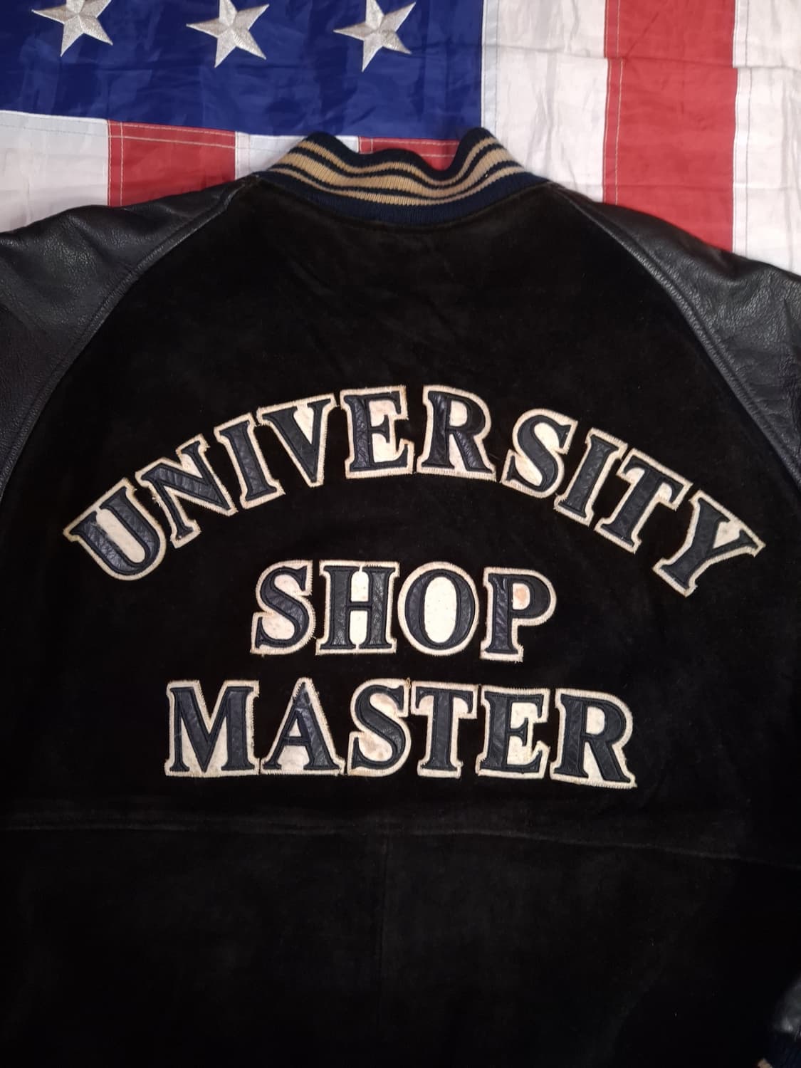 오리지날 80's 일본판 유니버스티샵마스터 리얼레더 바시티자켓 상품이미지2