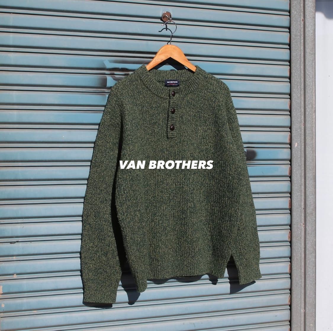 (착용컷) VAN BROTHERS 헨리넥 니트 (XL) 상품이미지1