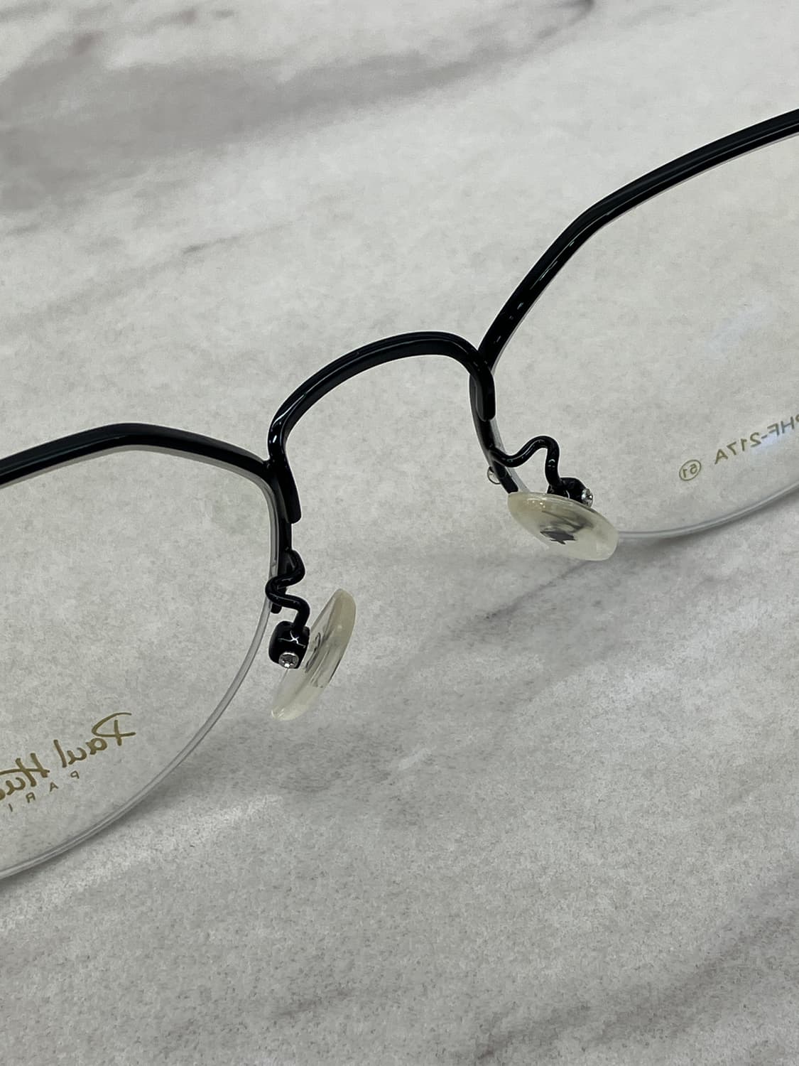 B40 폴 휴먼 Paul hueman 블랙 라운드 반무테 안경 상품이미지4