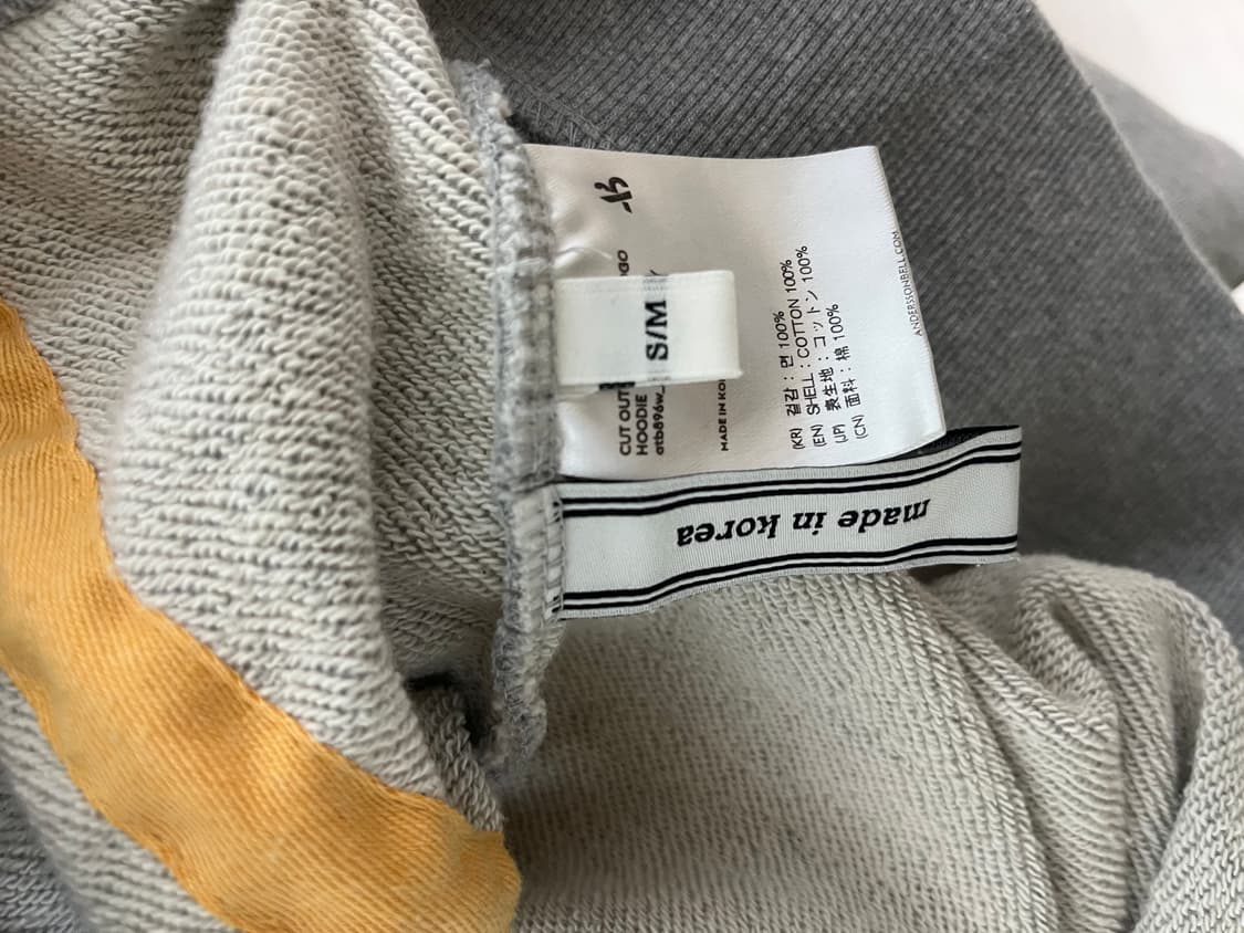 앤더슨벨 컷아웃 후드티 S/M 멜란지 그레이 상품이미지8