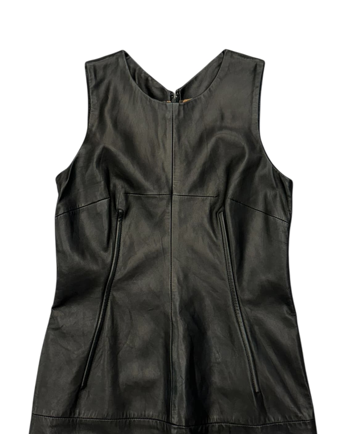 돌체앤가바나 라인 디테일 레더 슬리브리스 드레스 상품이미지7