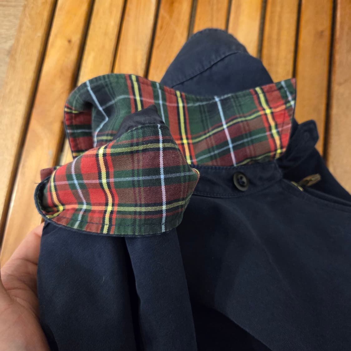 폴로 스윙탑 자켓 네이비 체크 안감 s 상품이미지6