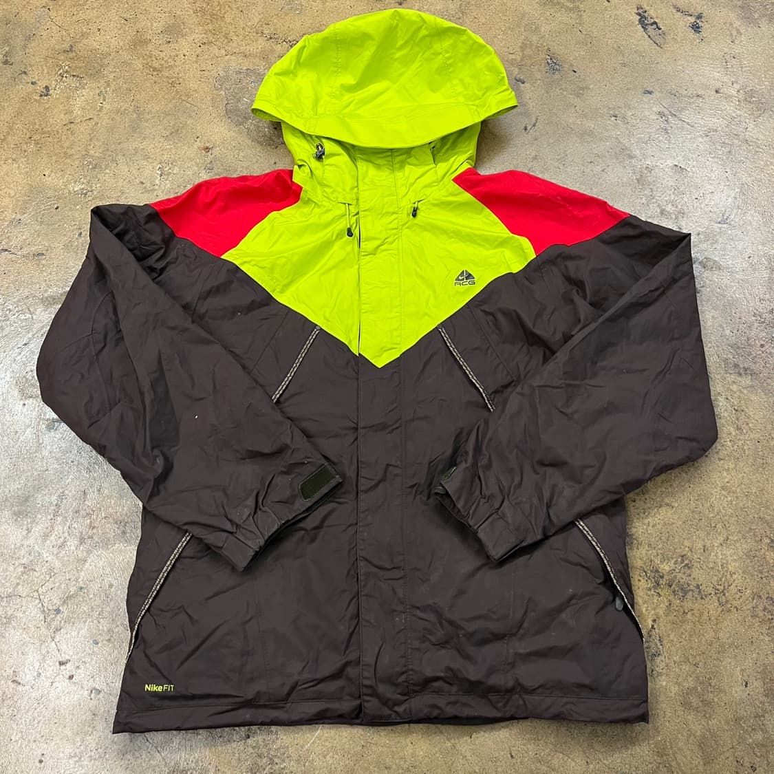 [정품/M] 나이키 ACG 바람막이 자켓 형광 레드 브라운 b16 상품이미지2