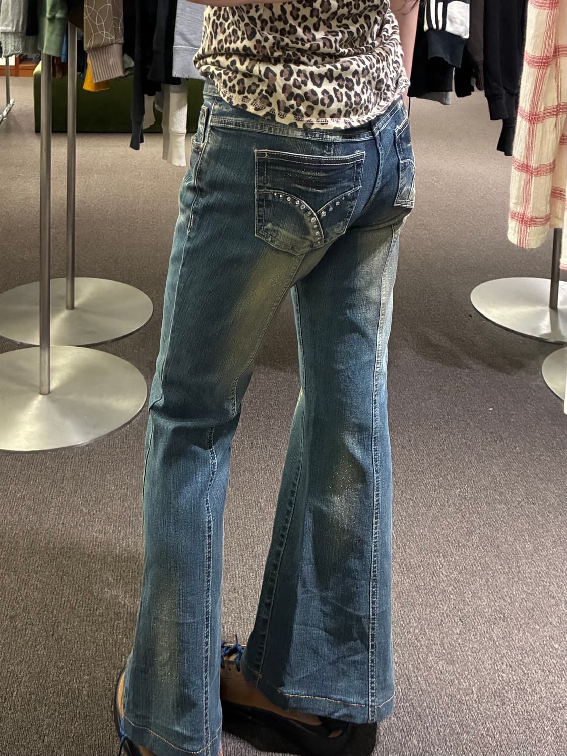 28)Jaba Jeans 빈티지 여성 비즈 디테일 부츠컷 데님팬츠 상품이미지1