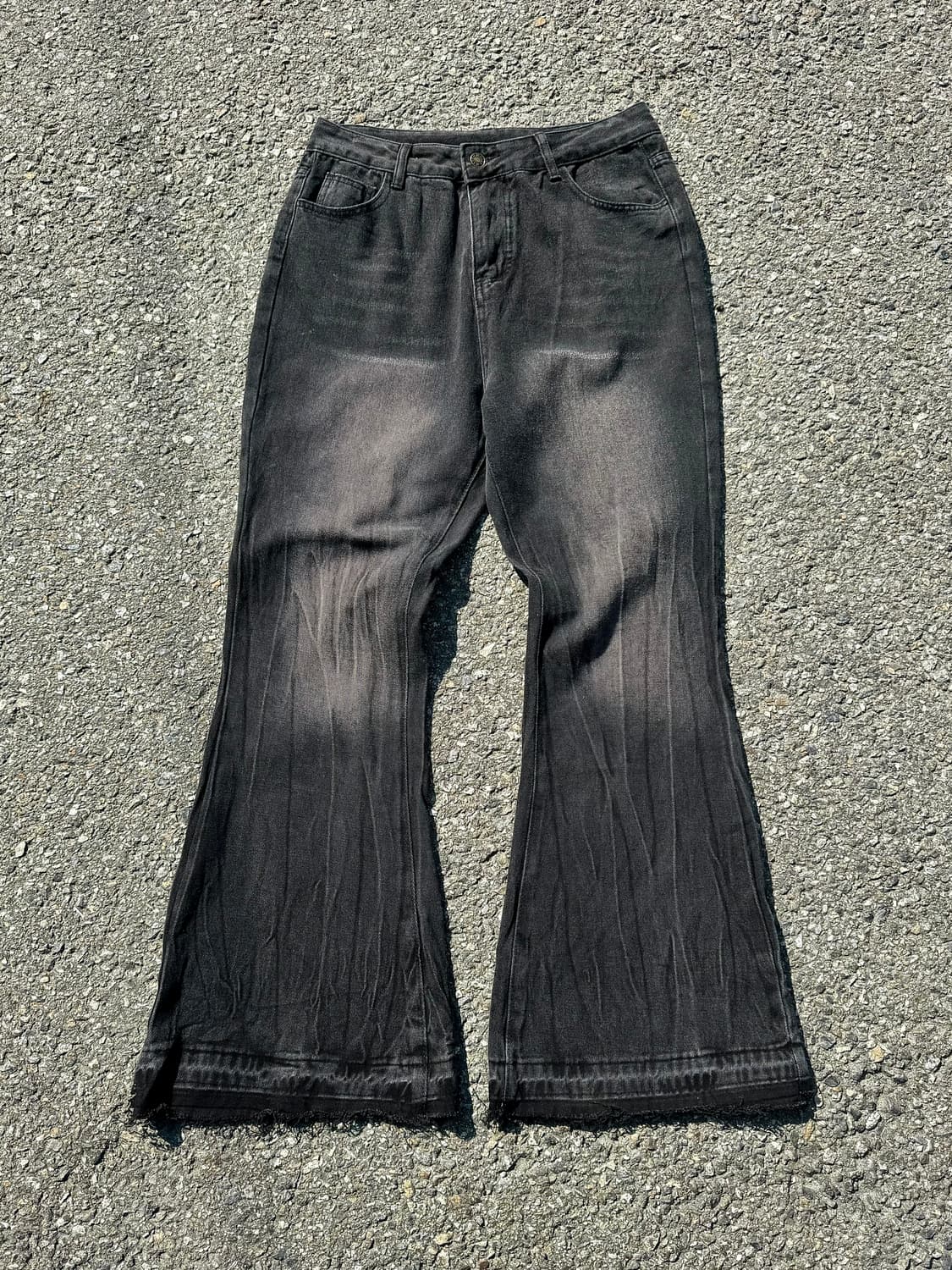 Black Denim Boot-cut Pants 상품이미지1