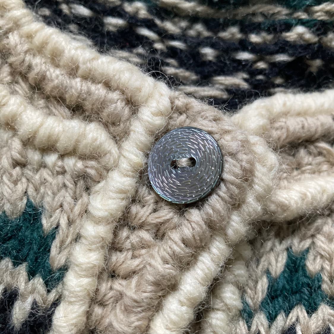 빈티지 핸드메이드 스티치 뜨개 울 니트 크로쉐 스웨터 버튼 가디건 아우터 상품이미지6