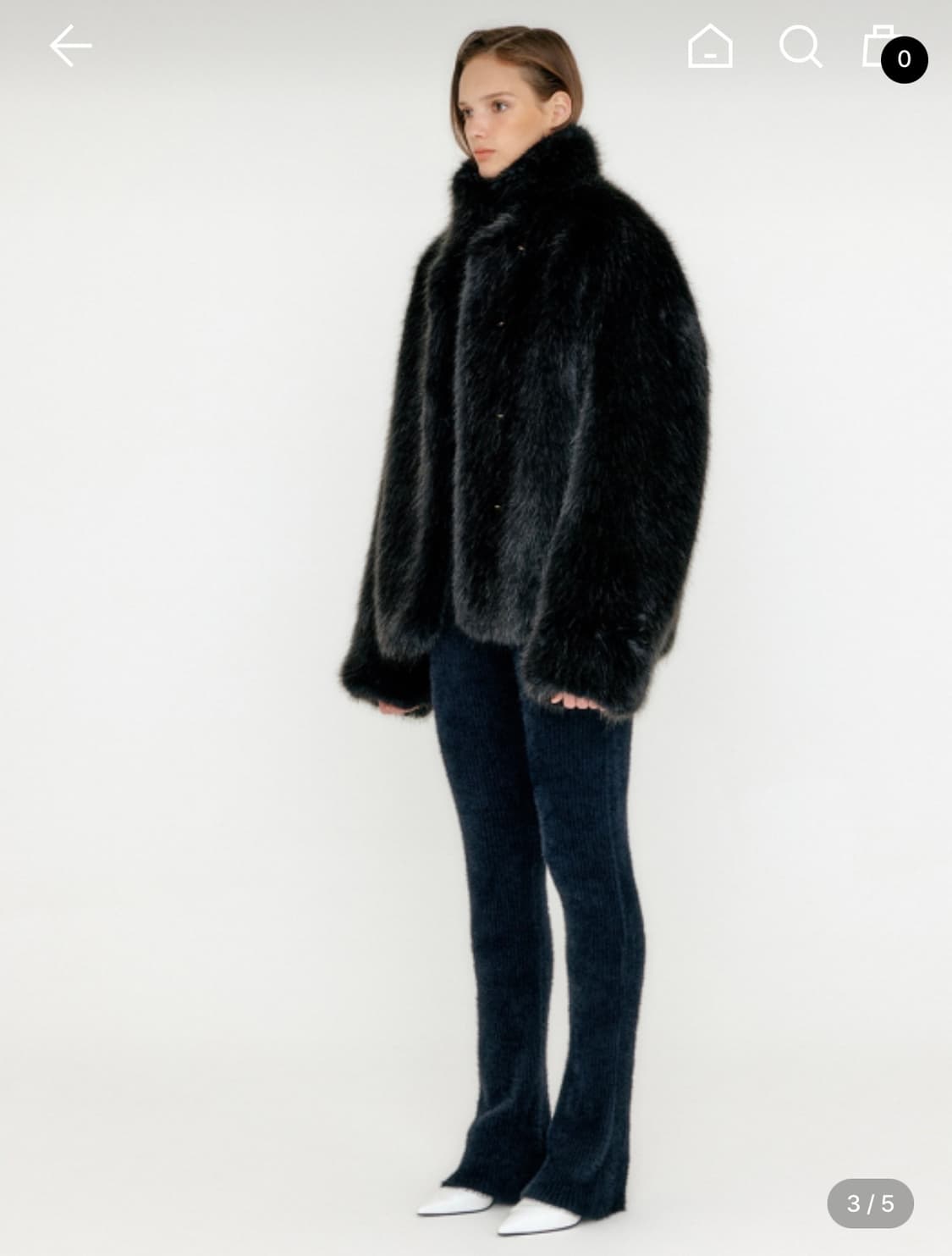 잉크 퍼자켓 EENK Fur Half Coat - Black 상품이미지2