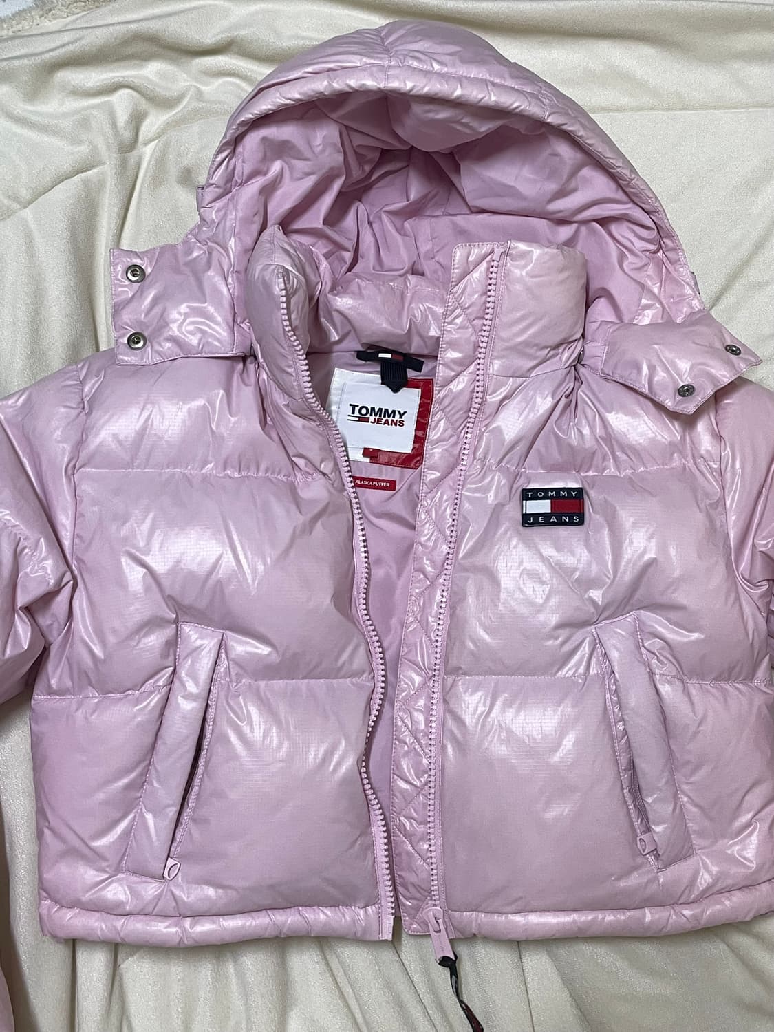 타미진스 크롭 핑크 숏패딩 상품이미지6