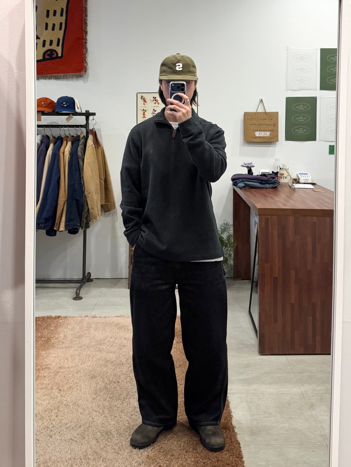 Polo RL 폴로 랄프로렌 하프넥 쿼터 집업 니트 (chacoal) 상품이미지2