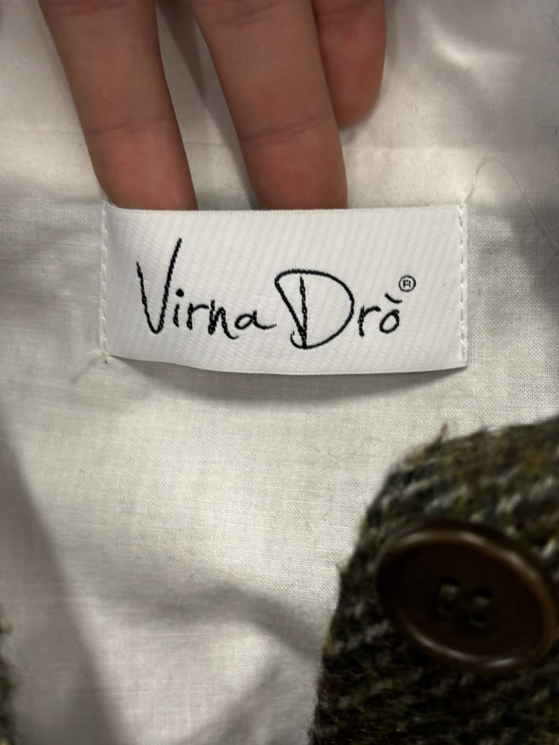 Virna Dro 헤링본 코트 올리브 40 상품이미지4