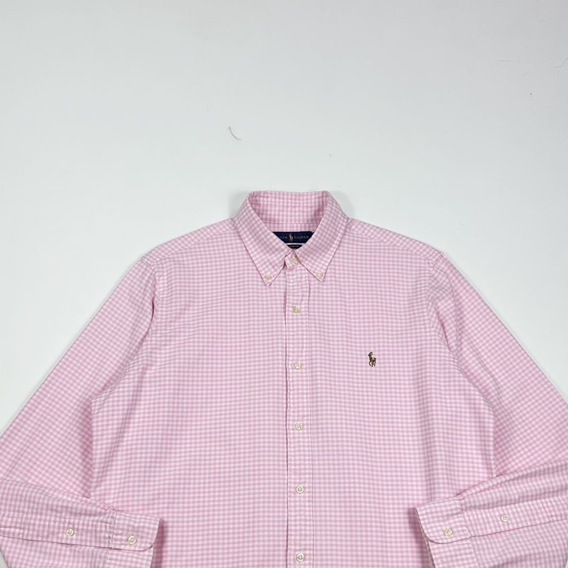 폴로 랄프로렌 포니 클래식 핑크 체크셔츠 (L) 상품이미지1