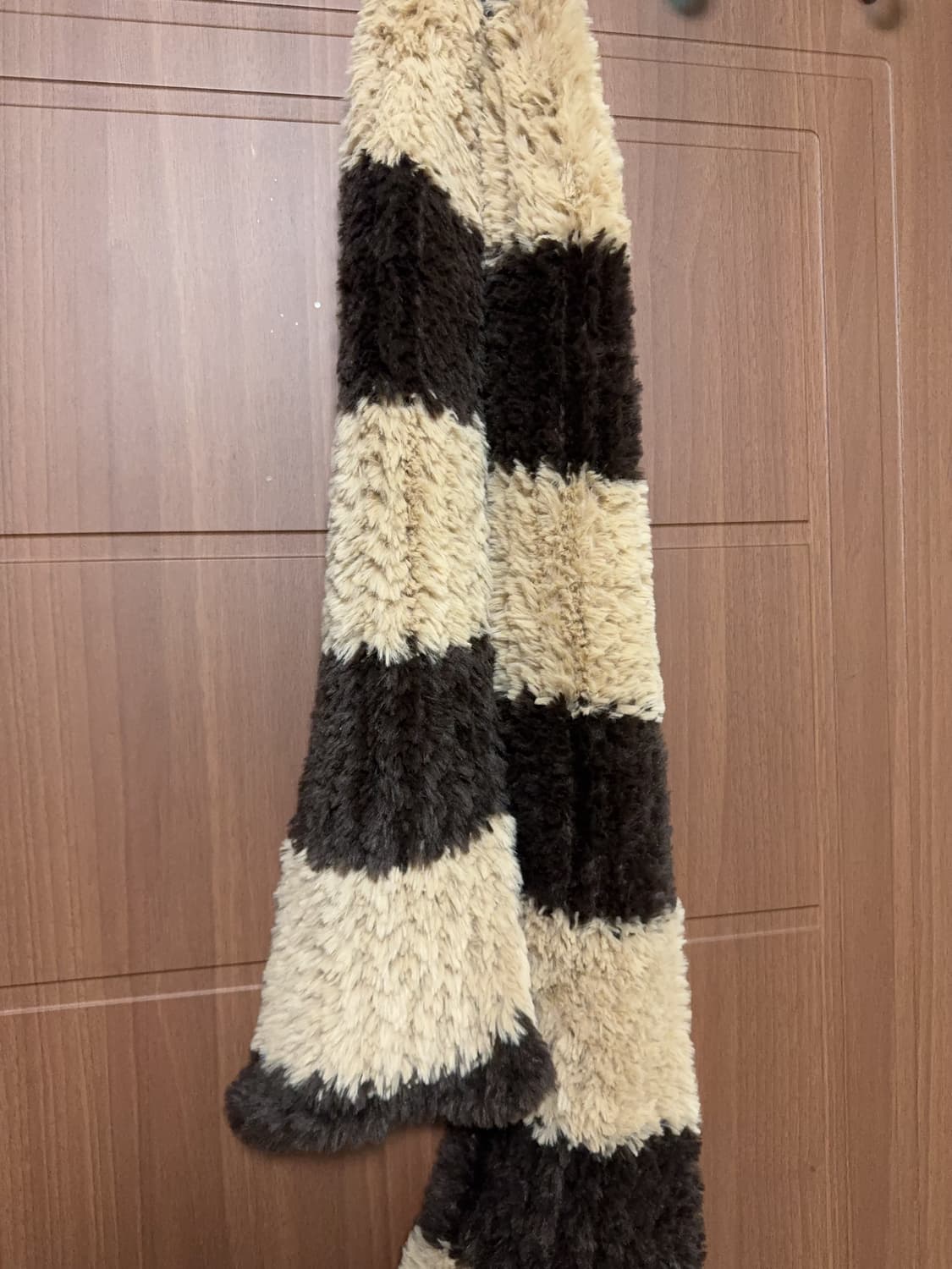 모리걸 하구미 일본 빈티지 스트라이프 모코모코 퍼 머플러 목도리 상품이미지2