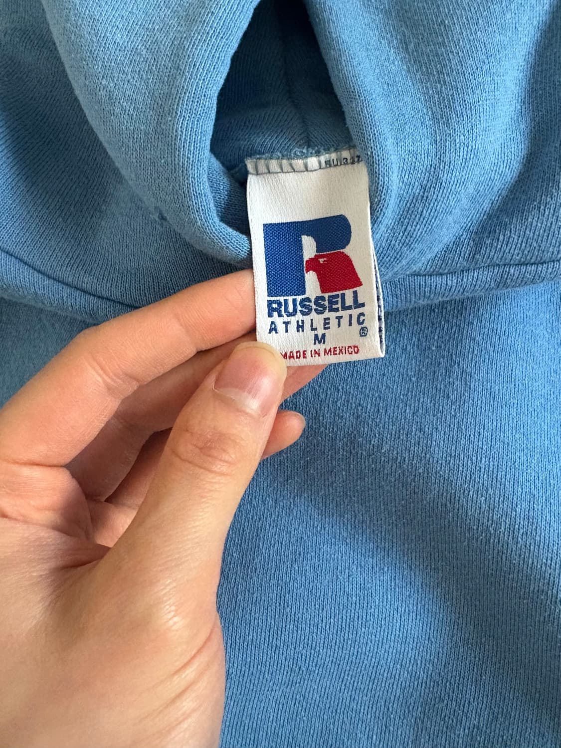 [M] 90s 빈티지 러셀 후드 베이비 블루 상품이미지2
