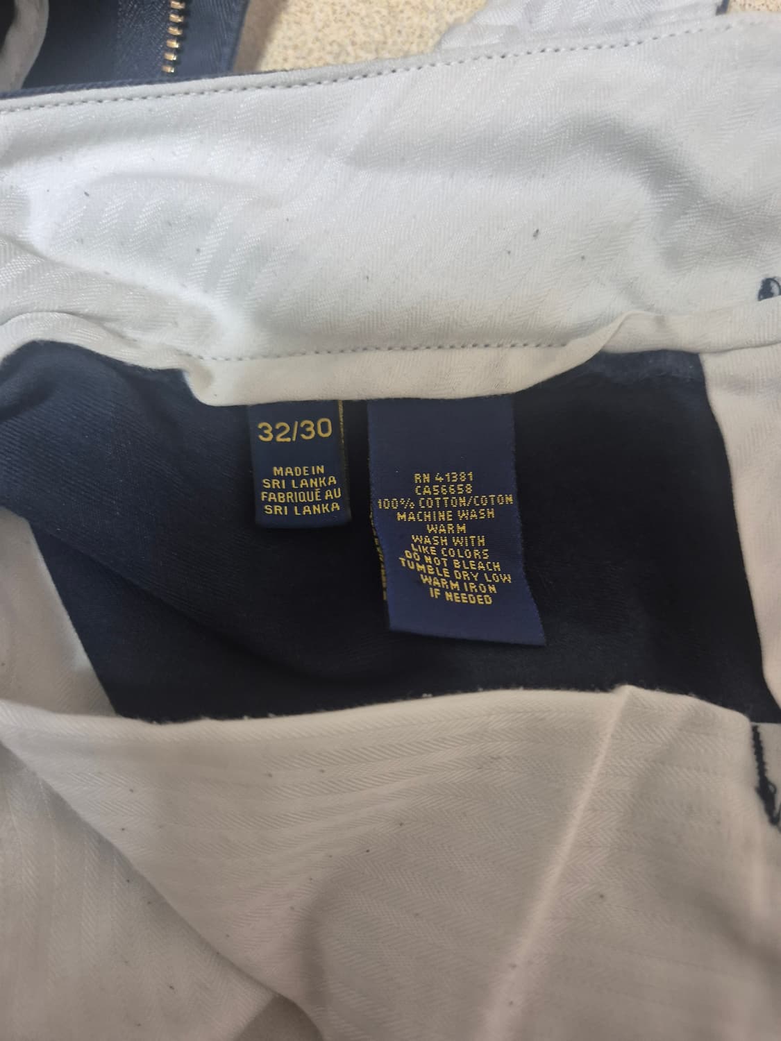 폴로 네이비 치노 팬츠 32x30 상품이미지5