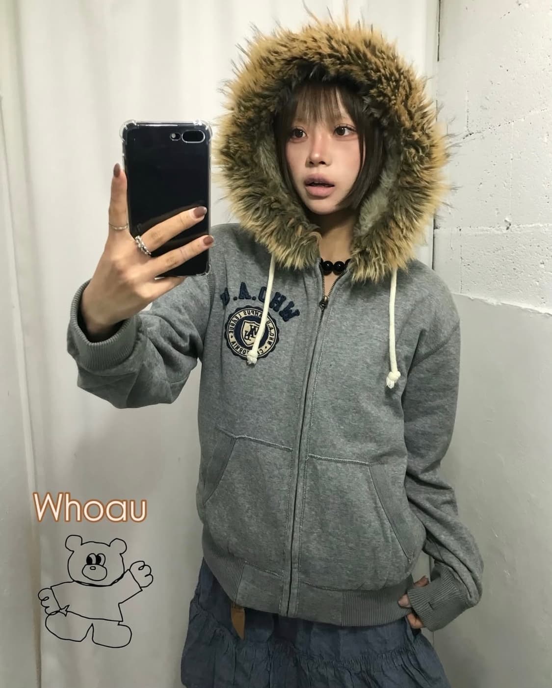 🐿️ 후아유 울프조 후드집업 코디 🐿️ 상품이미지1