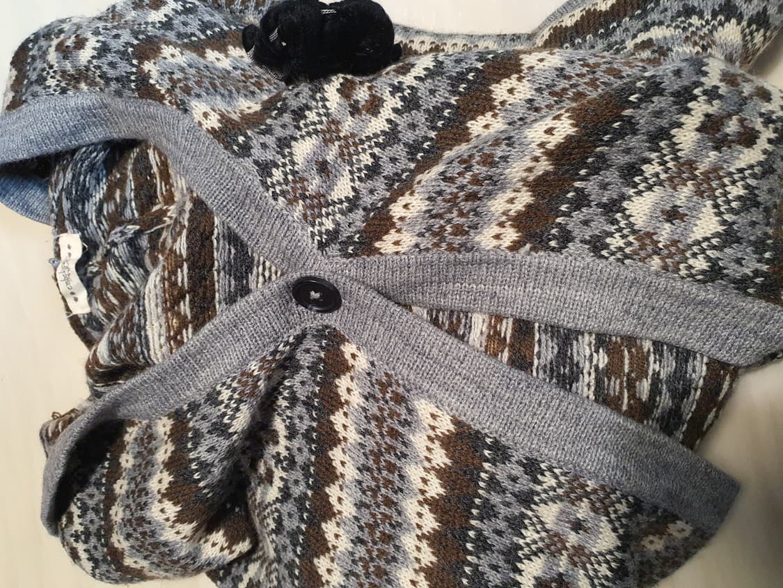 [모리걸] 노르딕 패턴 니트 판쵸 케이프 에스닉모리 상품이미지6