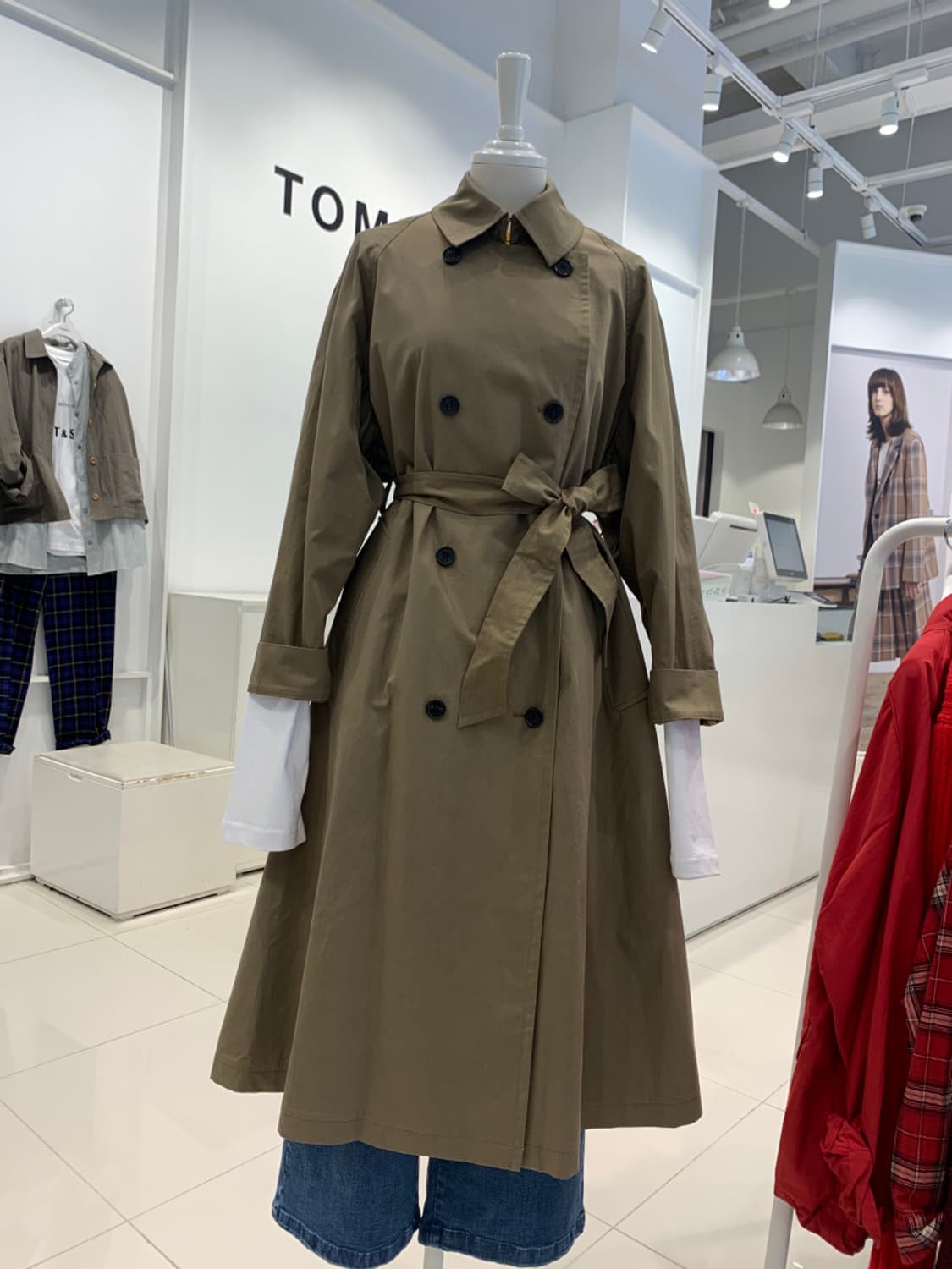 톰보이 트렌치코트 카키 상품이미지1