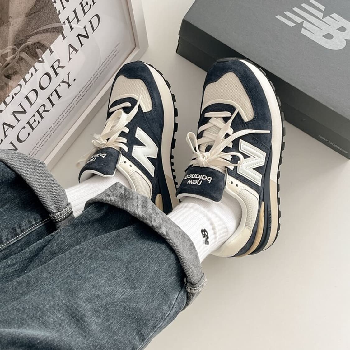 새제품290 뉴발란스 574 레거시 네이비 블루 U574LGRN 상품이미지2