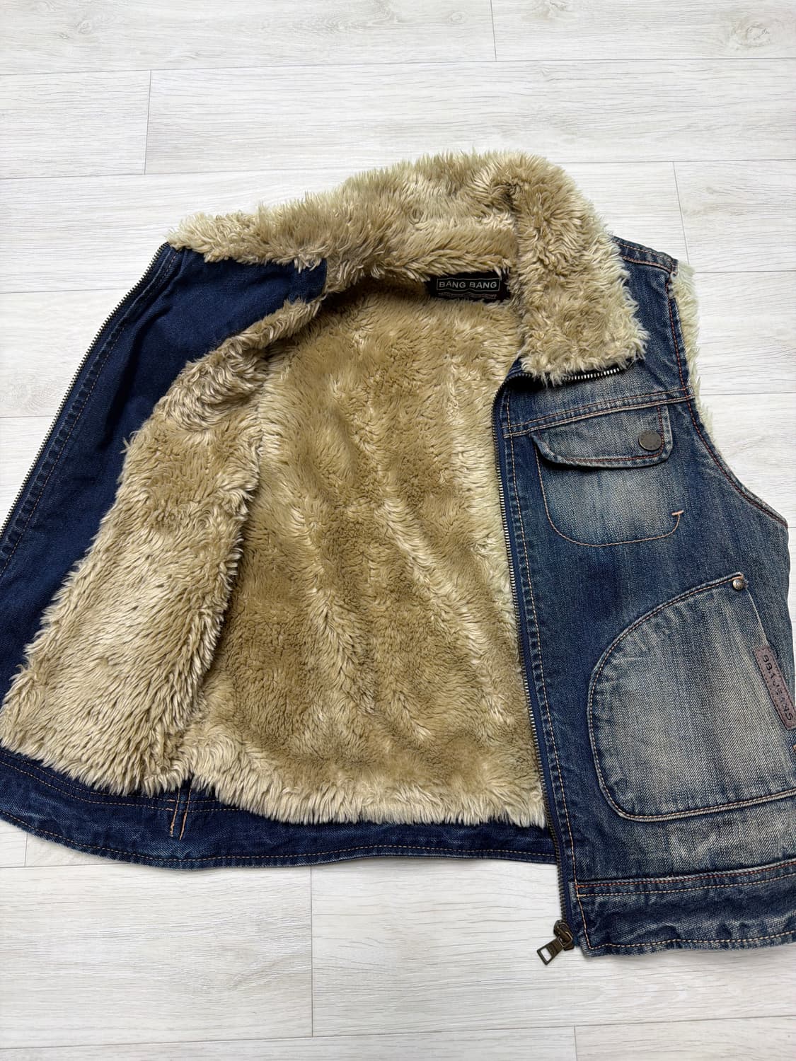 Bang bang jeans 빈티지 퍼 조끼 상품이미지2