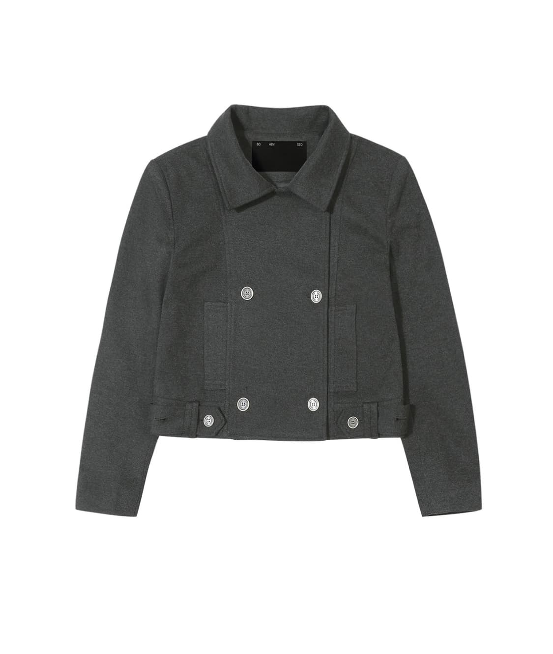 보헤미안서울 하프 코트 챠콜 상품이미지3