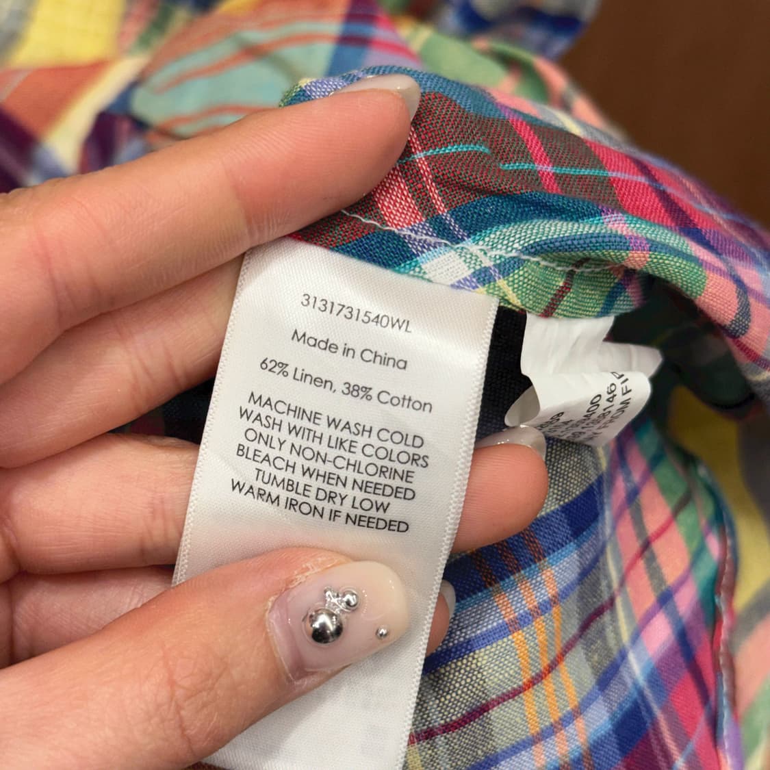 폴로 랄프 로렌 멀티 체크 슬리브리스 원피스 셔링 허리 밴딩 프릴 디테일 상품이미지8