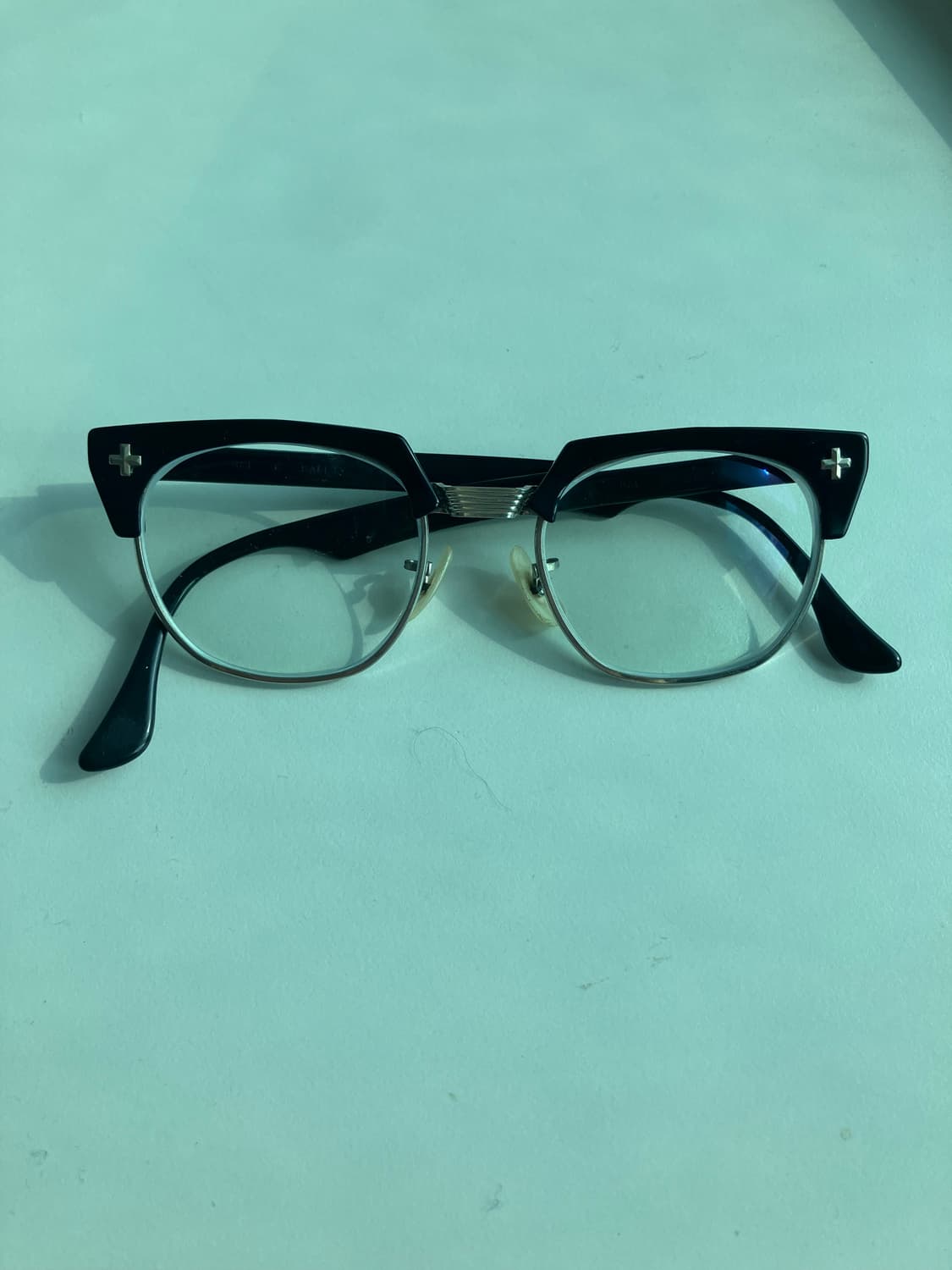 (48->46 교환) 50~60s 바슈롬 세이프티 블랙 하금테 안경 상품이미지1