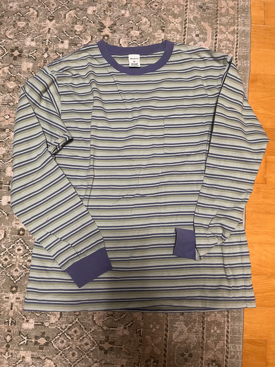 KHAKIS WASHED BORDER L/S TEE  상품이미지1