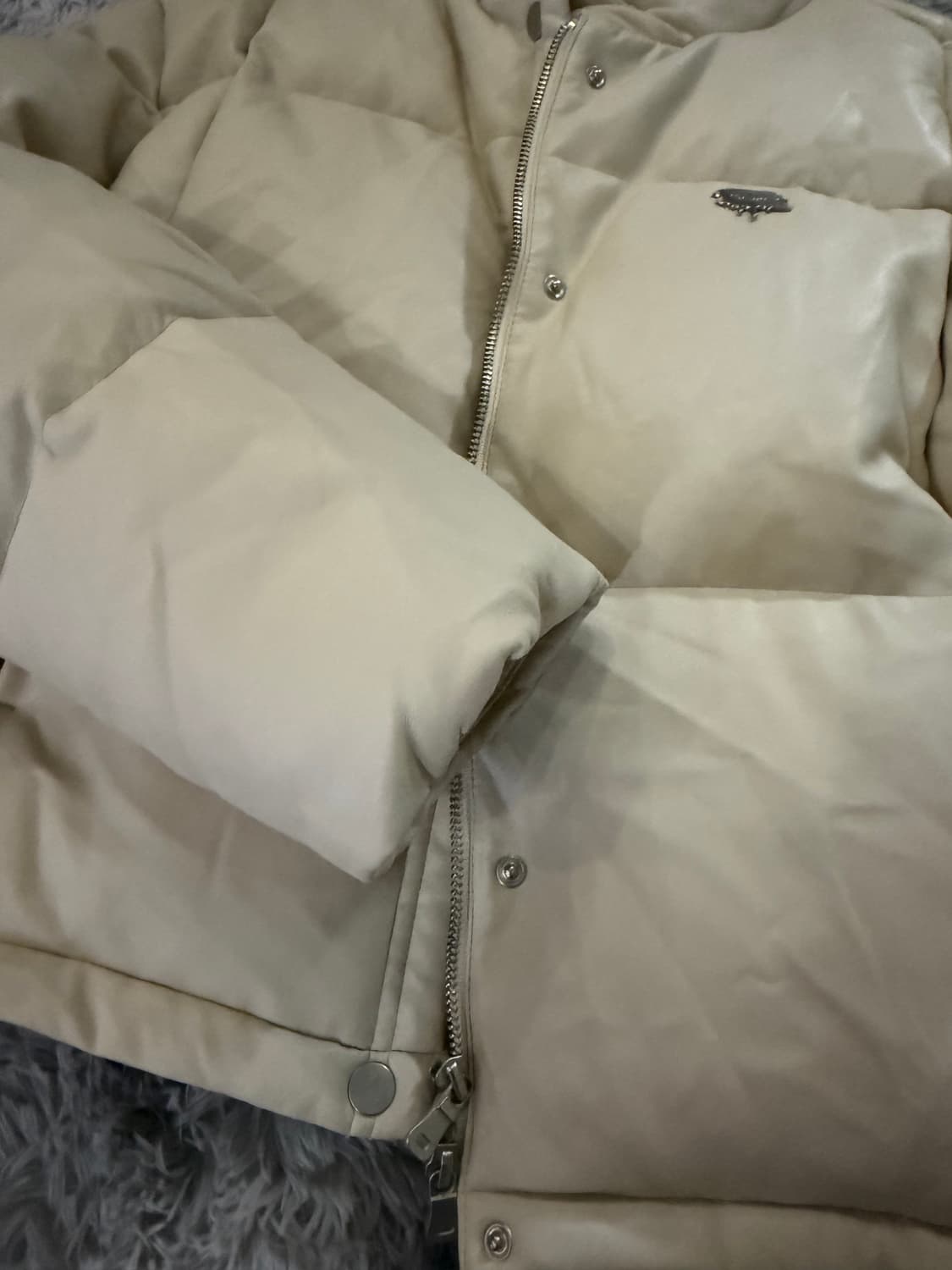 팔렛 Fallett 아이보리 xs 90 레더 패딩 상품이미지3