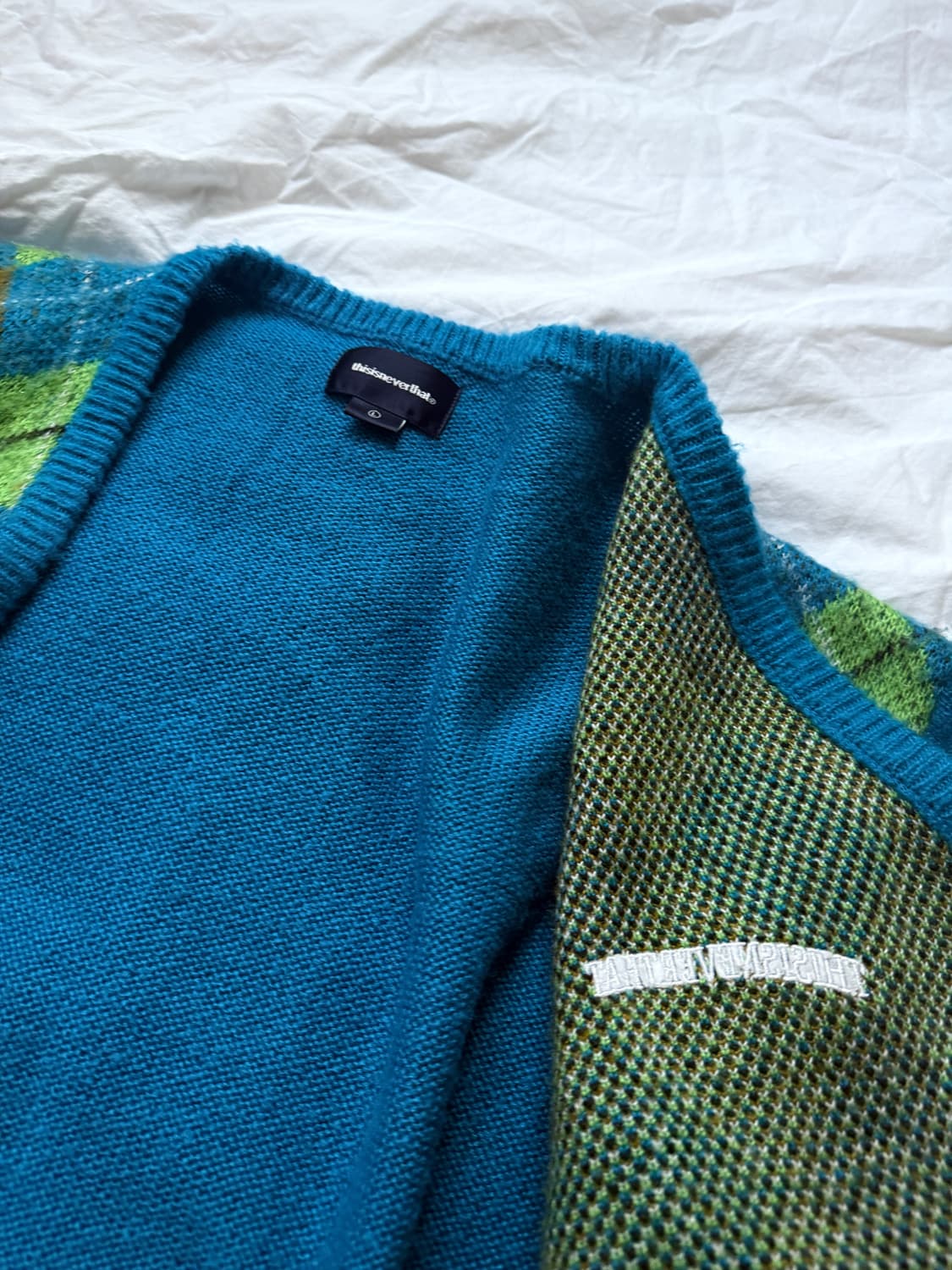 디스이즈네버댓 아가일 가디건 상품이미지2