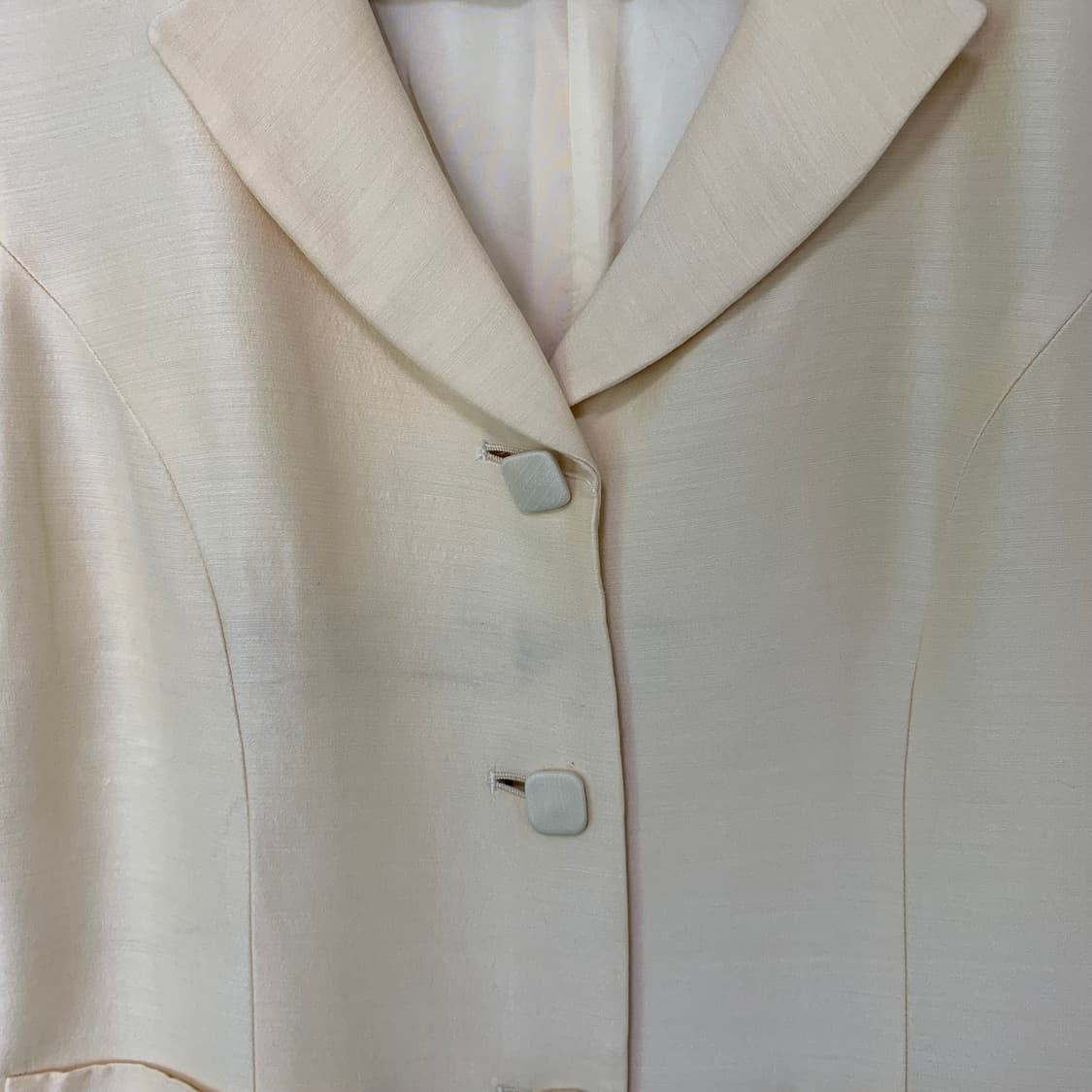 LANVIN 랑방 빈티지 실크 혼방 여성 버튼 자켓 라이트옐로우 상품이미지5