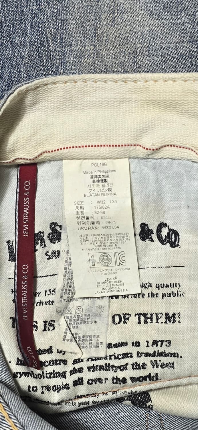 리바이스 504 청바지 W32 L34 상품이미지3