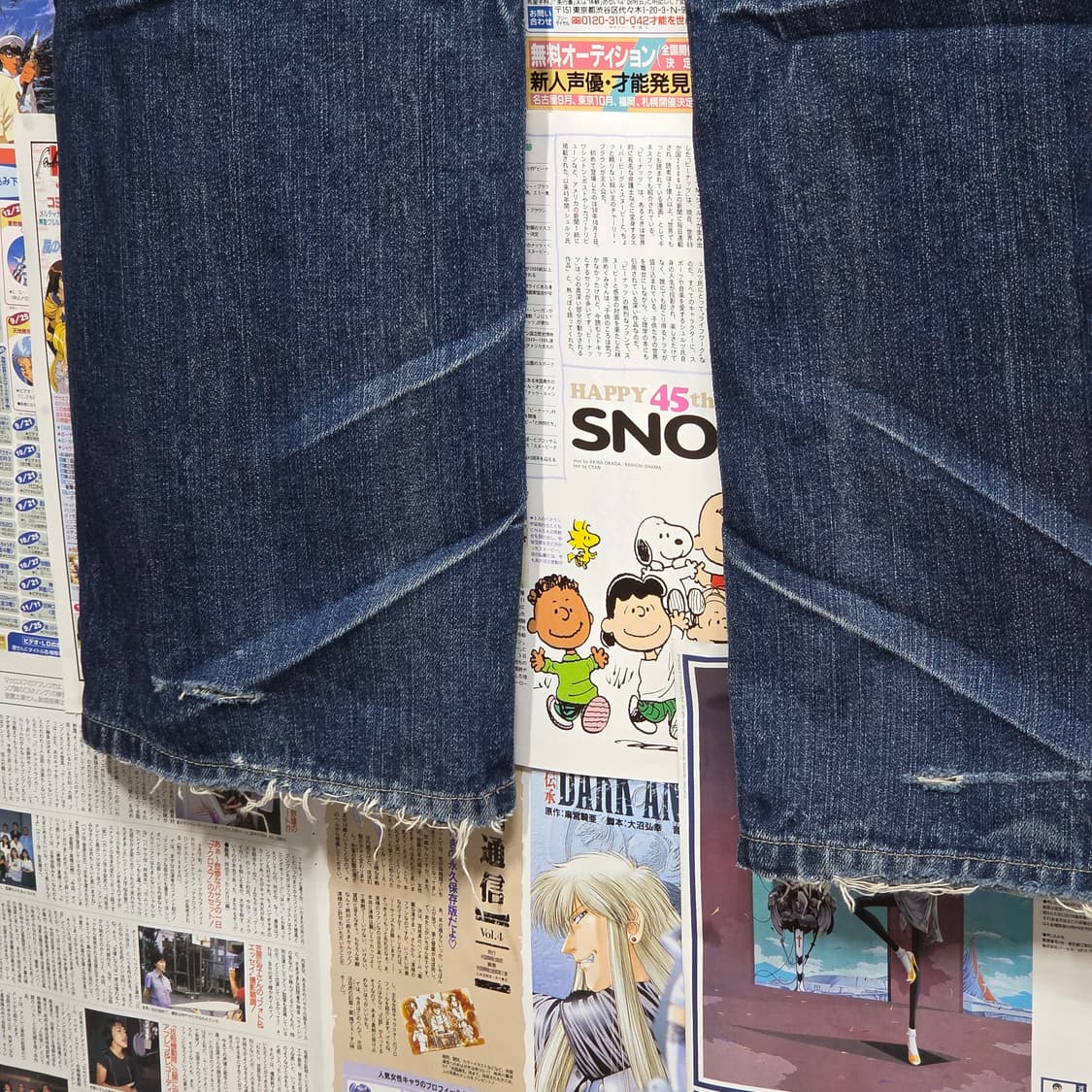 빈티지 진청 리벳 스터드 워싱 데님 팬츠 상품이미지5