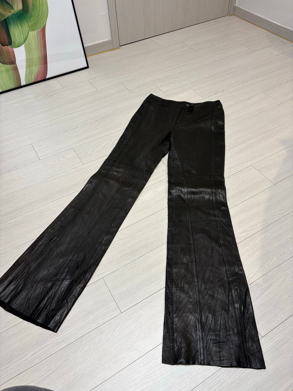 빈티지 레더 양가죽 플레어 팬츠 24인치 상품이미지1