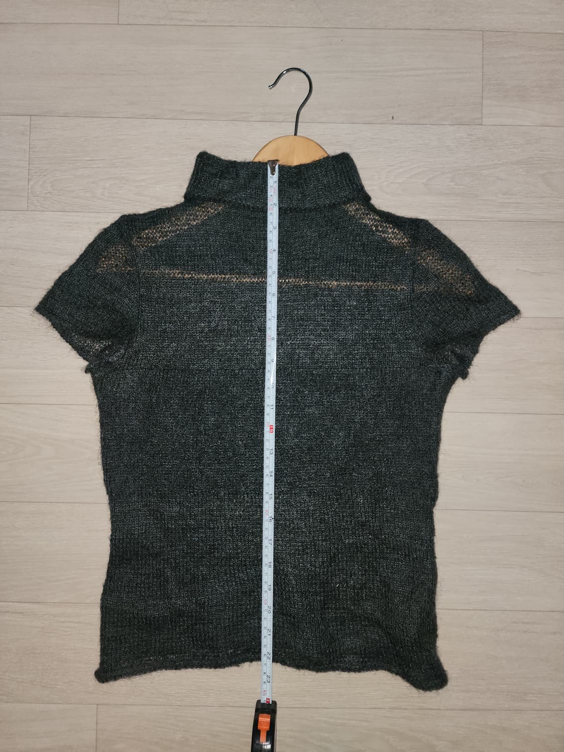 emporio armani 그린 그레이 울 반팔 폴라 니트 상품이미지4