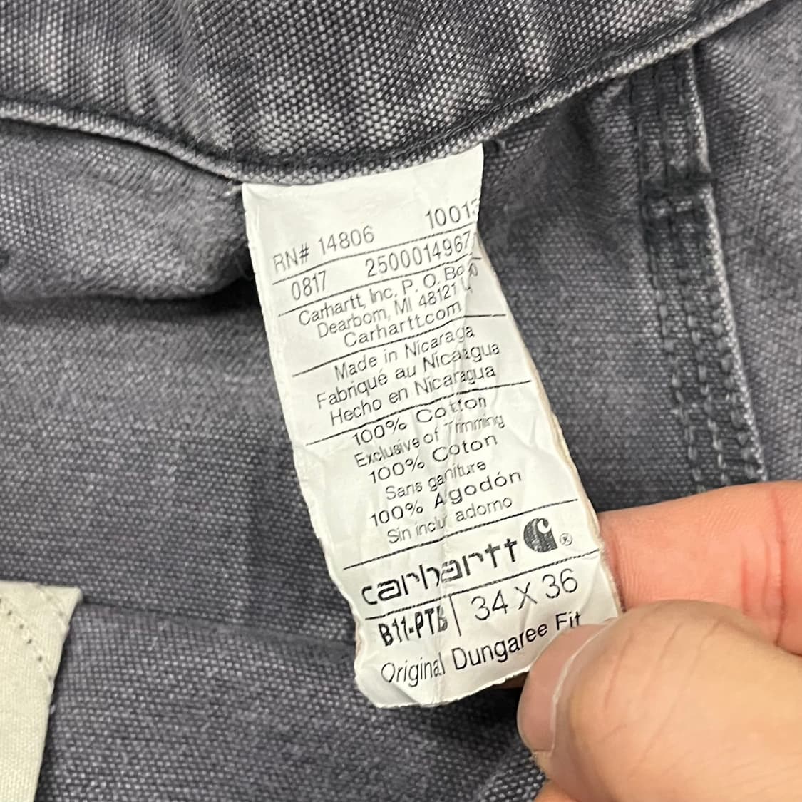 Carhartt B11 싱글니 카펜터 팬츠 (34“) 상품이미지7