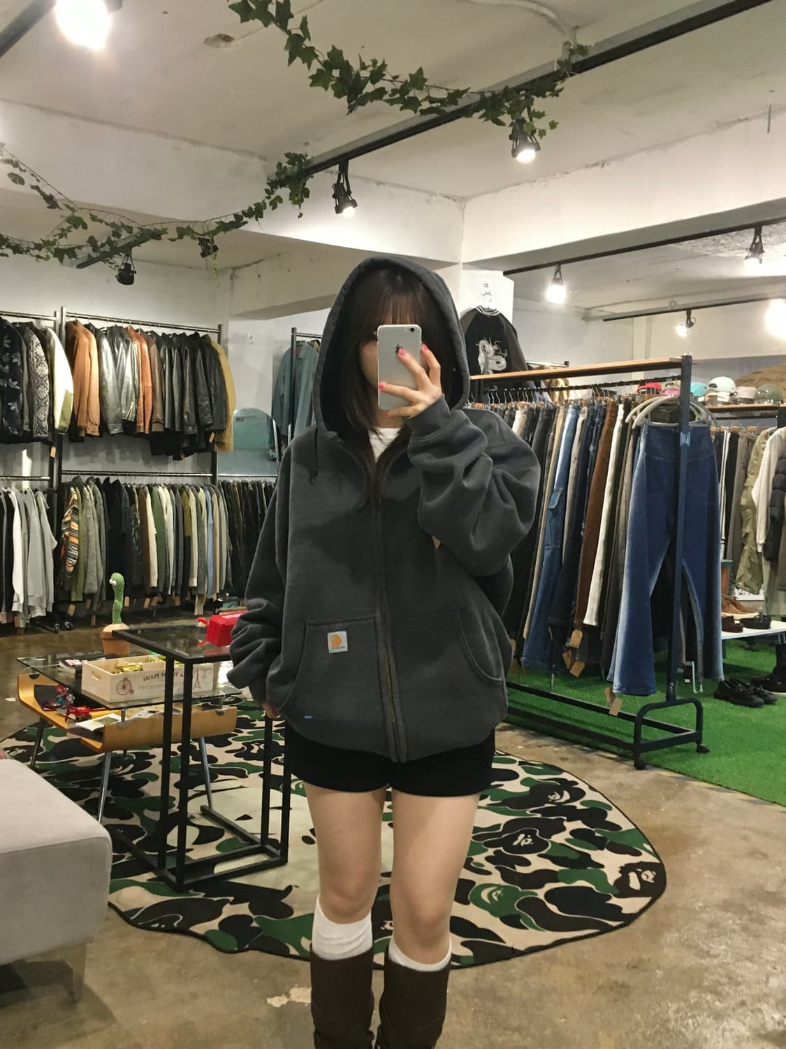 Carhartt 칼하트 후드집업 차콜 상품이미지6