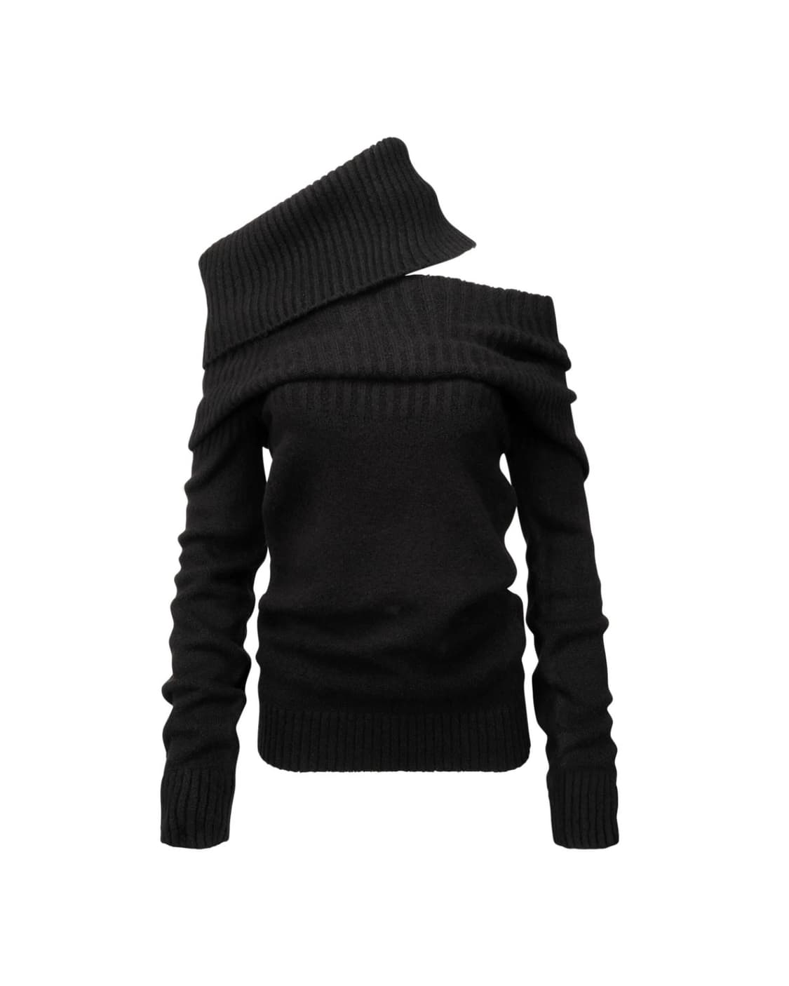 [NACHE] 2-WAY SHAWL KNIT BLACK 상품이미지1