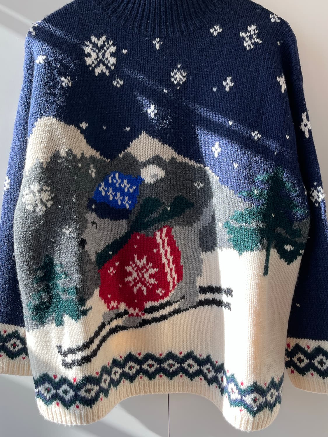 (Rare) 90' 폴로 랄프로렌 눈꽃 썰매 강아지 울니트  상품이미지9