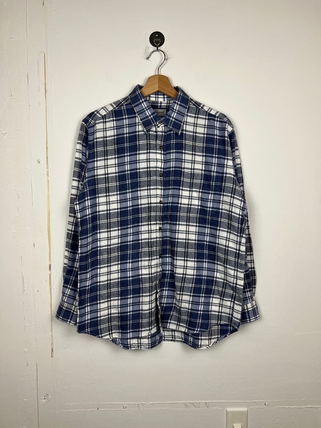 JPN Villand 블루톤 체크 셔츠 남방 L 상품이미지1