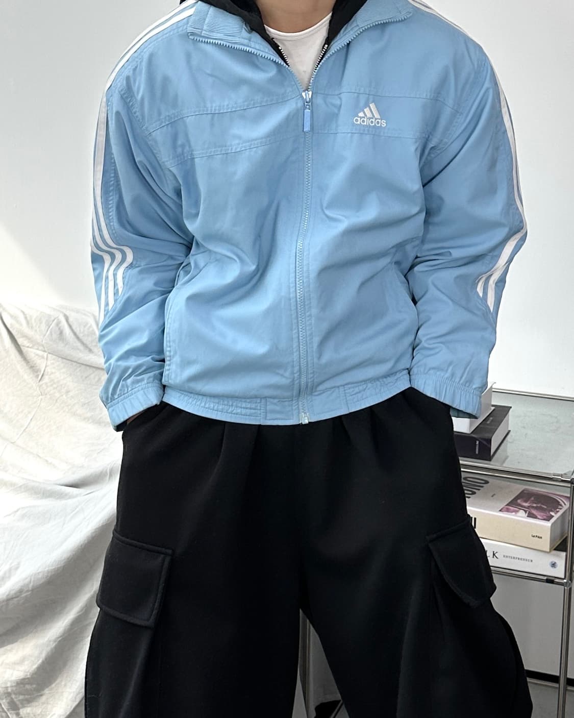 아디다스 00s 스카이블루 트랙탑 바람막이 상품이미지1